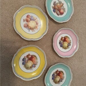 Charming Fruit Motif Dinnerware Set - Yellow, Pink, Green